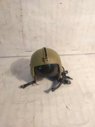Vintage Gi Joe Vietnam Era Helicopter Pilot Helmet W Microphone 1/6 Scale