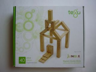 40 Piece Tegu Explorer Magnetic Wooden Block Set Nelson Jungle Ages 0 - 99