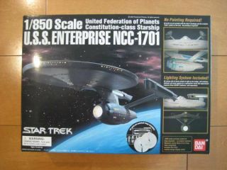 Unassembled Bandai Star Trek 1/850 Uss Enterprise Ncc - 1701 Plastic Model