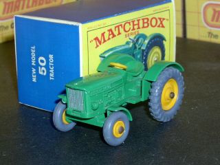 Matchbox Lesney John Deere Tractor Lanz Tractor 50 B1 Gpt Sc1 V/nm & Crafted Box