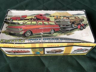 Vintage Rare Amt 1967 Indy Drag Combo 3 In 1 Chevy Wagon Funny Car Trailer Mpc