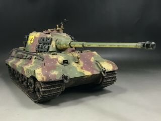 1/35 Built Meng Wwii German King Tiger Tank Henschel Ardennes Metal Barrel Model