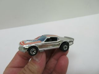 1974 Red Line Hot Wheels " Mustang Stocker " Chrome Red White And Blue