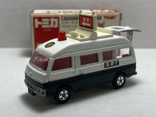 Tomy Tomica 75 Nissan Caravan Patrol Car / Red & White Box / Made In Japan
