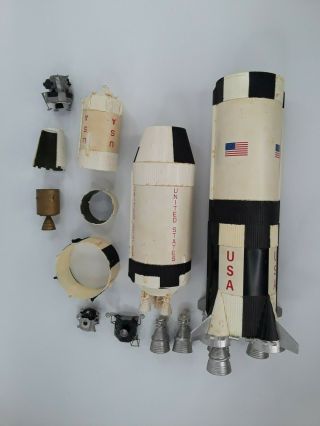 1/96 Revell Saturn V Apollo Moon Parts For Repairs Not Complete Salvage Parts