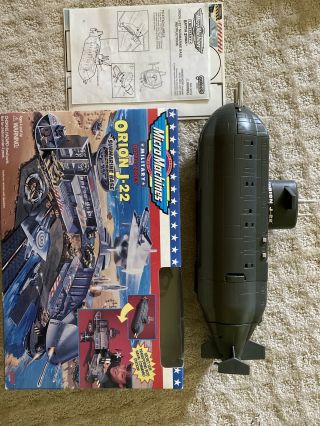 Micro Machines Galoob Military Submarine Base Orion J - 22 W Box & Sticker Sheet