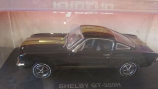 Kyosho 1:43 Diecast - Shelby Gt - 350h Black W/ Gold Stripes In Display Case W/box