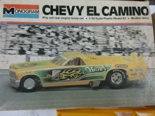 Monogram 1/24 Chevy El Camino Hornet 1975 Issue Vintage Model Funny Car Complete