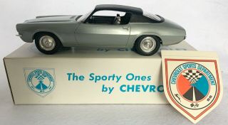 Mpc 1970 Chevy Camaro Silver Dealer Promo Model Car W/ob & Sticker
