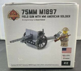 Brickmania Retired Lego Set - 75mm M1897 Field Gun W/ Wwi American Soldier,