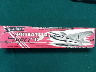 Vintage Berkeley Privateer 15 Balsa Wood R/c Model Airplane Kit