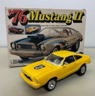 1976 Mustang Cobra Ii Built Dragster Yellow Mpc 1 - 7613 1/25 Scale Model