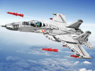 1186pcs J15 Flying Shark Carrier Aircraft Fighter Building Block Toy Model