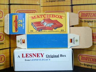 Matchbox Lesney 22c Pontiac Gran Prix Coupe red Type E3 EMPTY BOX 3
