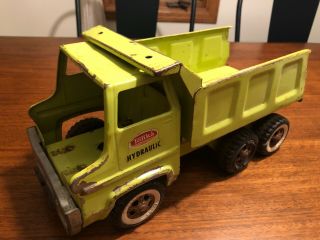 Vintage Lime Green Tonka Hydraulic Dump Truck Or Restoration
