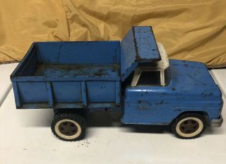 Vintage 1960’s Tonka Blue And White Dump Truck In.