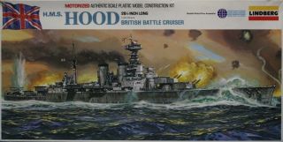 Lindberg 1:400 H.  M.  S Hood British Battle Cruiser Motorized Plastic Kit 763mu