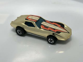 Hot Wheels Post Redline Era Bw Gold Chrome Golden Machines Corvette Stingray