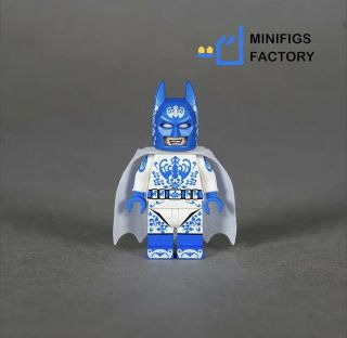 ⎡minifigs Factory⎦custom Blue And White Porcelain Batman Lego Minifigure