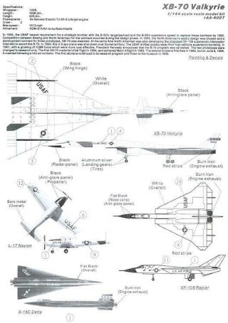 1/144 Anigrand Models NORTH AMERICAN XB - 70 VALKYRIE Bomber NMIB 3