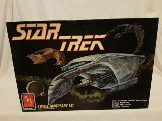 Star Trek 3 Piece Adversary Set Model Kit Amt/ertl 1989 Aus Seller