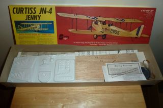 Sterling CURTISS JENNY JN - 4 32 inch Wingspan Flying Balsa Model Kit E1 Complete 2
