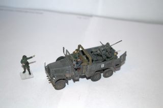 1:72 Professional Built Model Wwii German Truck With 37mm Flak
