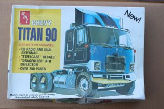 Vintage Amt 603 Chevy Titan 90 Cabover Truck Dual Axle 1/25 Scale Plastic Model