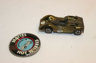 Hot Wheels Redlines 1968 Olive Green Chaparral 2g With Button