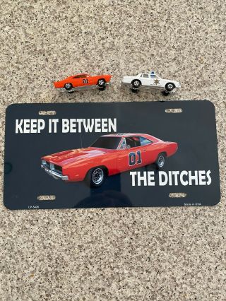 Dukes Of Hazzard 1997 Ertl General Lee Roscoe 1:64 Keep It Between Ditches Plate