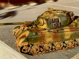 1/35 Pro Built And Painted Meng German King Tiger Ww2 Tank,  Heavily Weathered