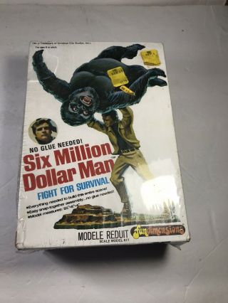 Vintage Six Million Dollar Man Fun Dimensions Fight For Survival Scale Model Kit