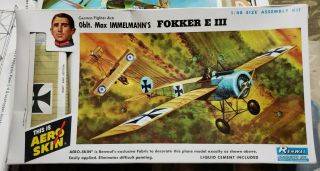 Renwal Aeroskin 1/48 Scale,  Fokker E Iii,  Oblt.  Max Immelmann,  Nos
