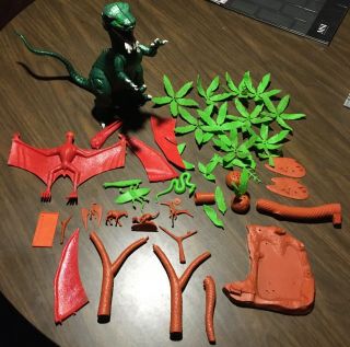 1971 Aurora Prehistoric Scenes Model Kits Parts - Jungle Swamp,  Allosaurus & More