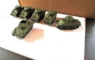 1/72 Wwii Die Cast Sherman Tanks - Set Of 6