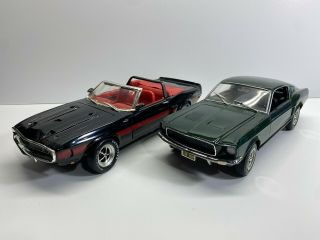 American Muscle 1:18 Scale 1968,  69 Ford Mustang Loose Set Shelby & Bullitt 2pc