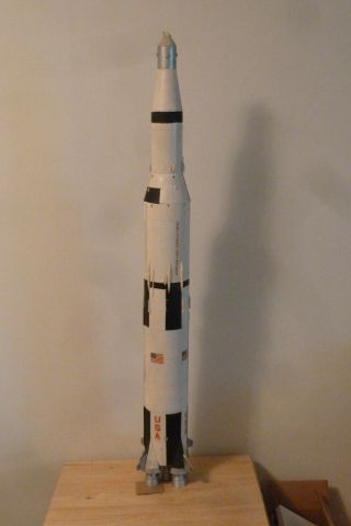 Vintage Estes Saturn V 1:100 Scale Model Rocket 1969 Built Prev Flown