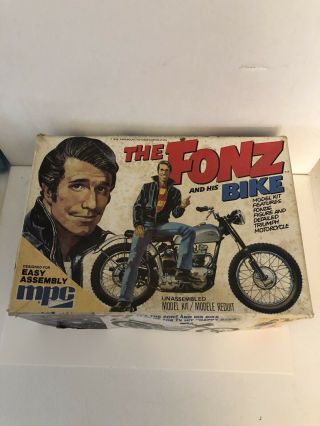 The Fonz And His Bike Model Kit Mpc 1976 Open Box