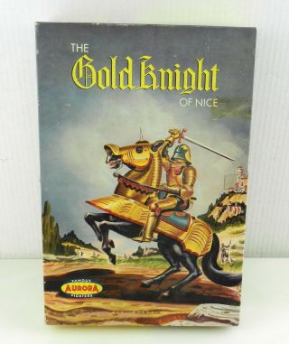 Vintage 1957 Aurora The Gold Knight Of Model Kit " Box Only " T127