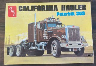 Vintage Amt California Hauler Peterbilt 359 1/25 Scale Model Truck Kit T500.
