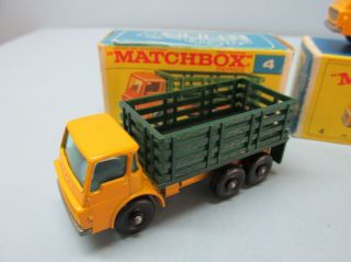 Matchbox Reg Wheels Two 4D Dodge Stake Truck Yellow / Green Stakes 2