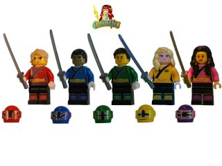 Custom Lego Minifigure Power Rangers Samurai 5 Colors Uv Print
