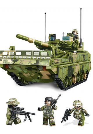 910pcs Military Army Infantry Fighting Vehicle Model Building Blocks Figure