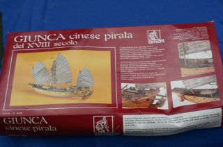 Amati Giunca Chinese Pirate Boat Wooden Ship Model Kit Vintage 1421