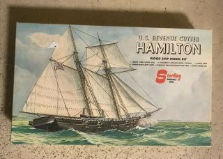 Vintage Sterling Models Us Revenue Cutter Hamilton Wooden Ship Kit 1:9 “started”