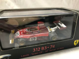 1/43 Scale Die Cast Model Hot Wheels Ferrari 312 B3 - 74 Niki Lauda F1 Grand Prix