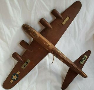 VINTAGE WOODEN MODEL AIRPLANE WWII MILITARY AIRCRAFT 2