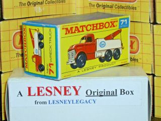 Matchbox Lesney 71c Ford Heavy Wreck Truck Model Type F1 Empty Box