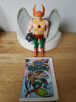 Vintage 1984 Kenner Dc Powers Hawkman With Mace And Comic