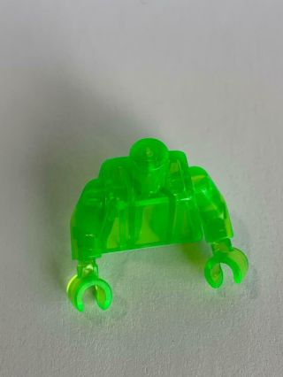 RARE Lego Trans Bright Green Monochrome mini figure 2